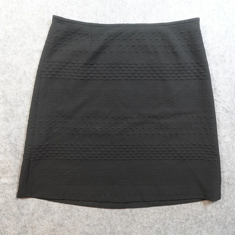 Hugo Skirt Womens 6 Black Mini Pencil‎ Office Workwear Zip Textured